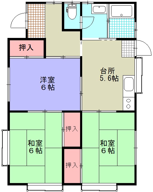 【貸家　金田一の間取り】