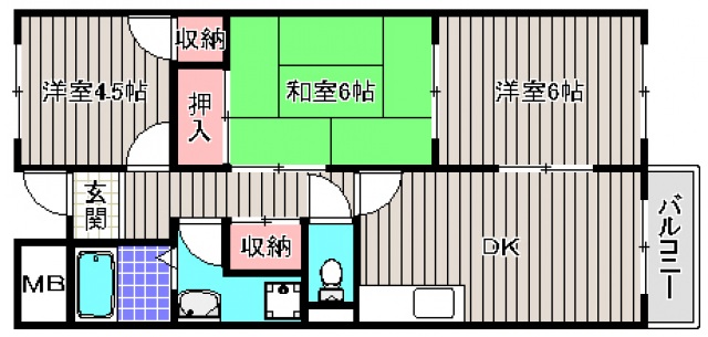 堺市北区百舌鳥本町のマンションの間取り