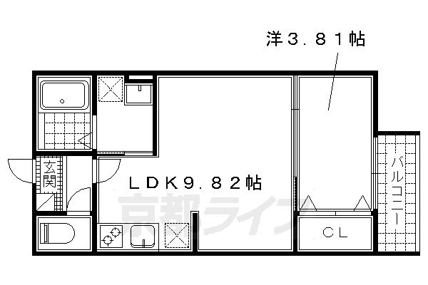 京都市伏見区桃山町養斉のアパートの間取り