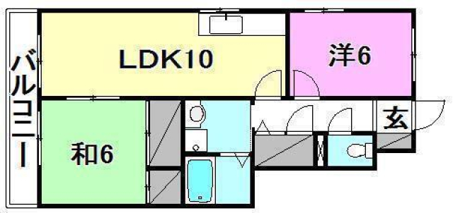 松山市西長戸町のアパートの間取り
