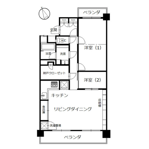 西一社第二団地101号棟の間取り