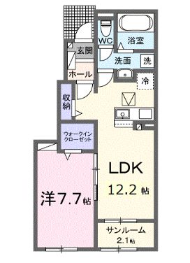 高松市国分寺町国分のアパートの間取り