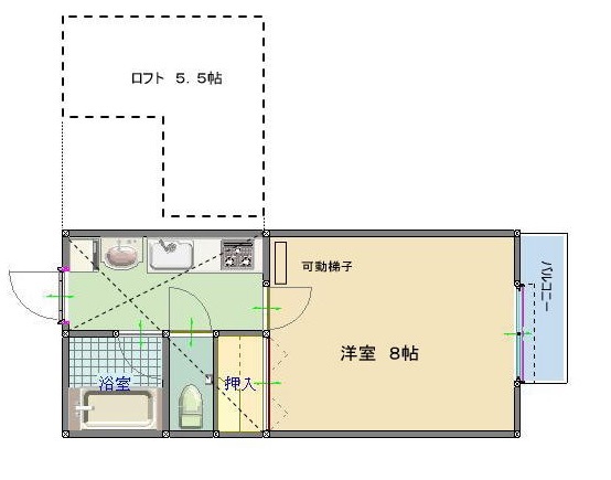 【カースル程島の間取り】