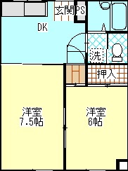 横尾ハイツ3の間取り