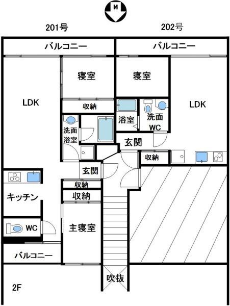 【神戸市北区北五葉のマンションの間取り】