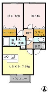 東大和市高木のアパートの間取り