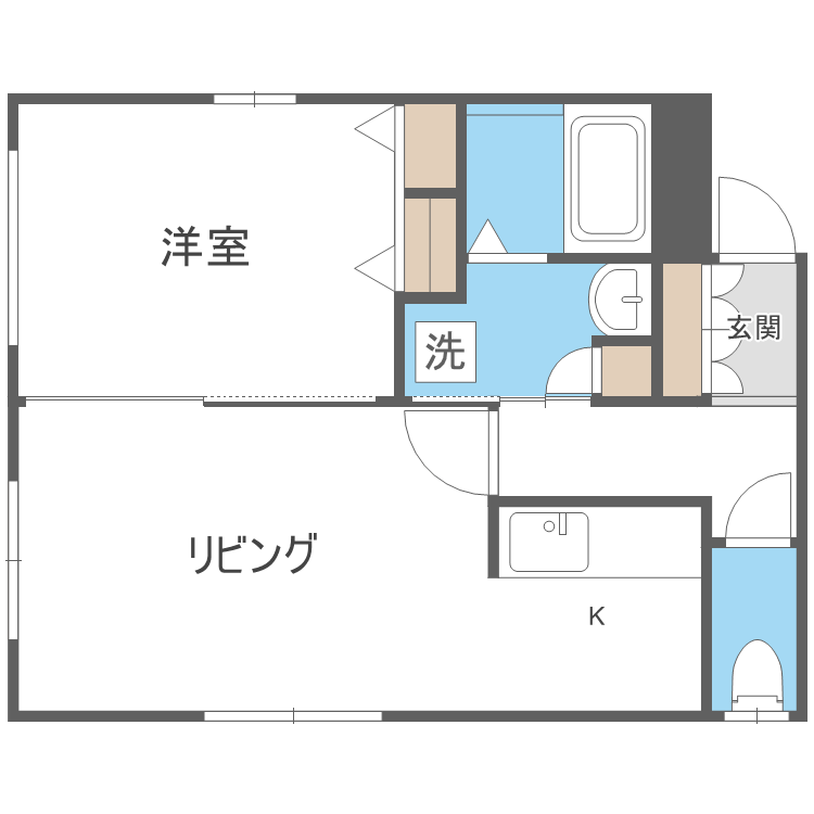 札幌市中央区北四条西のマンションの間取り