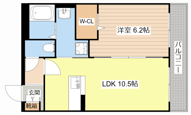 【栗東市坊袋のマンションの間取り】