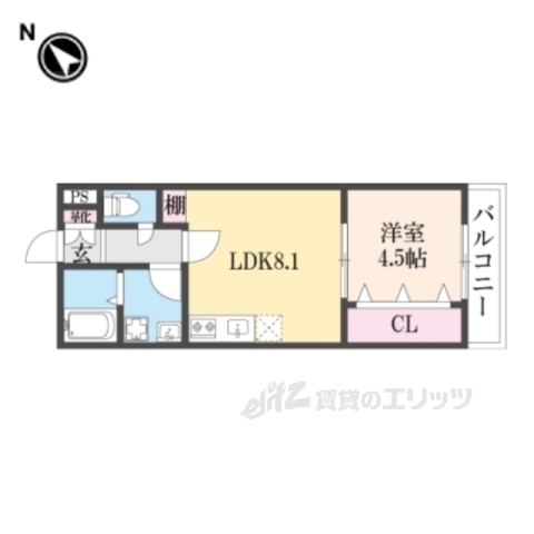 枚方市枚方元町のアパートの間取り