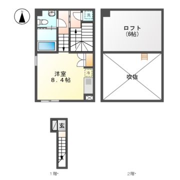 名古屋市南区岩戸町のアパートの間取り