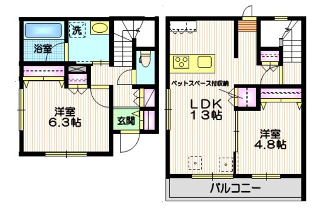 横浜市青葉区大場町のマンションの間取り