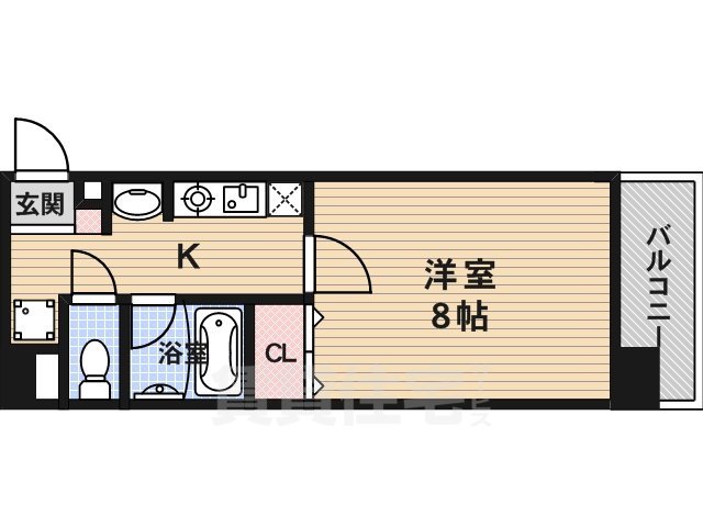 京都市右京区西院坤町のマンションの間取り