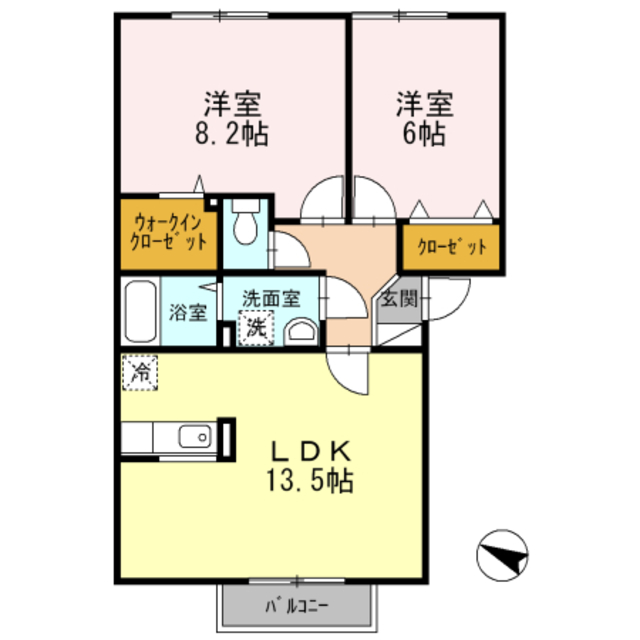 ドミール旭　Aの間取り