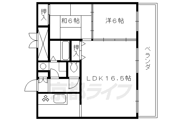 【京都市上京区南舟橋町のマンションの間取り】