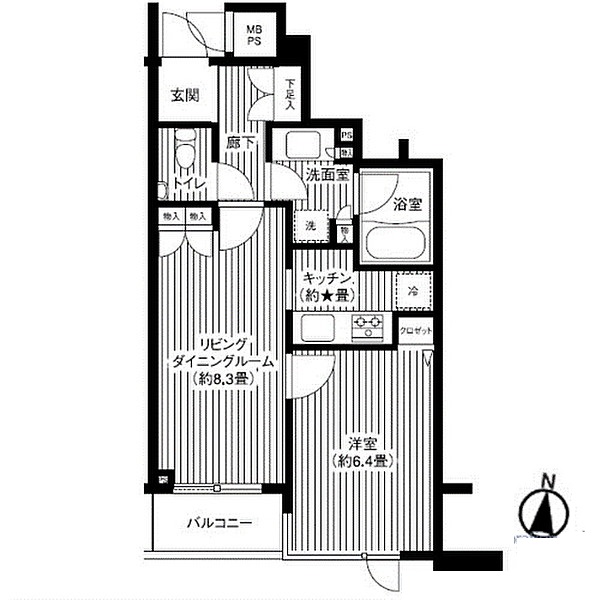 港区高輪のマンションの間取り