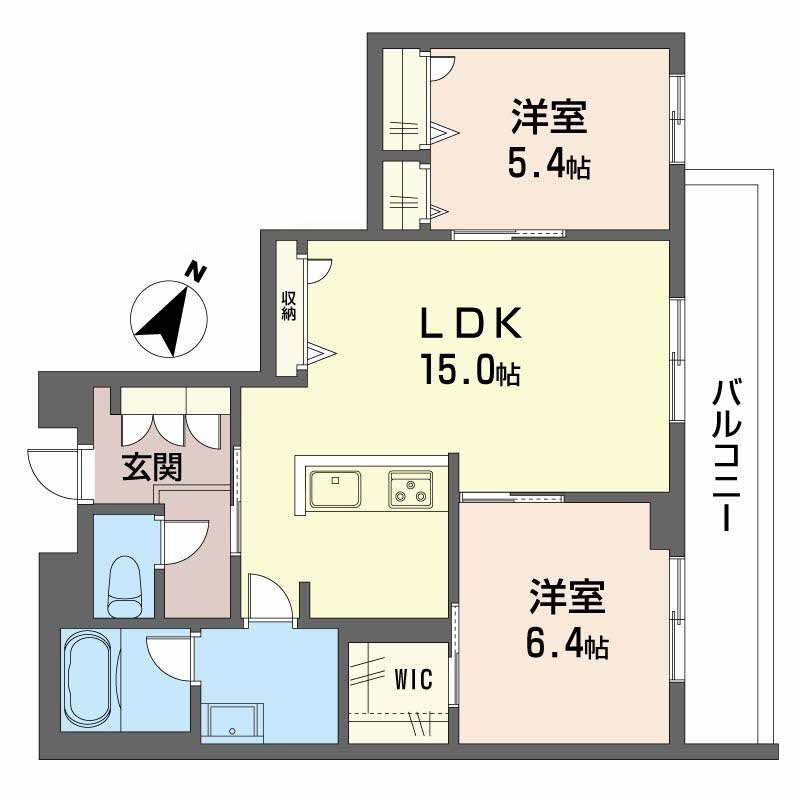 倉敷市笹沖のマンションの間取り