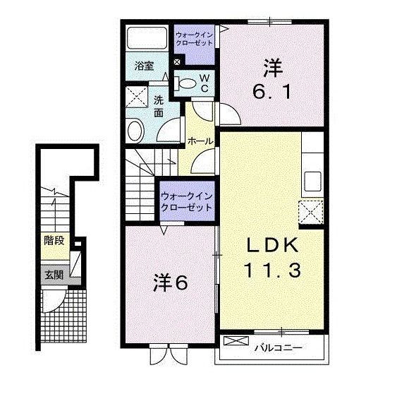 本庄市今井のアパートの間取り