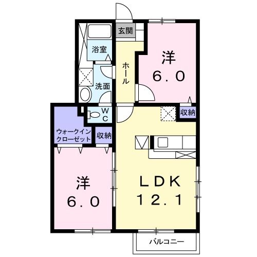 可児郡御嵩町伏見のアパートの間取り