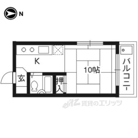 京都市左京区聖護院山王町のマンションの間取り