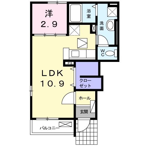 福島市松川町のアパートの間取り