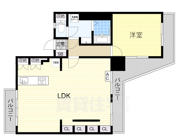 茨木市山手台のマンションの間取り