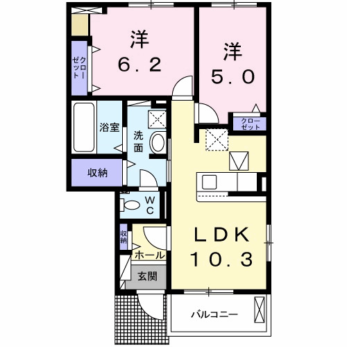 Ｖｉｏｌａ　Ｓｏｌｅ　東灘Iの間取り