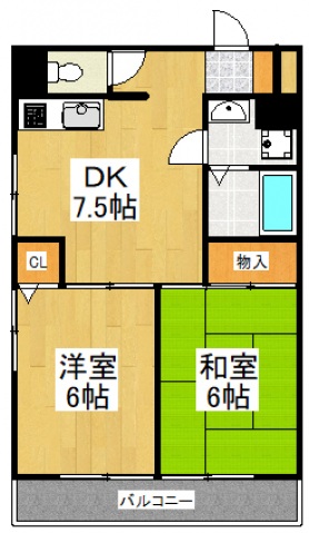 【カーサーヒヤマの間取り】