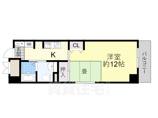 泉大津市東豊中町のマンションの間取り