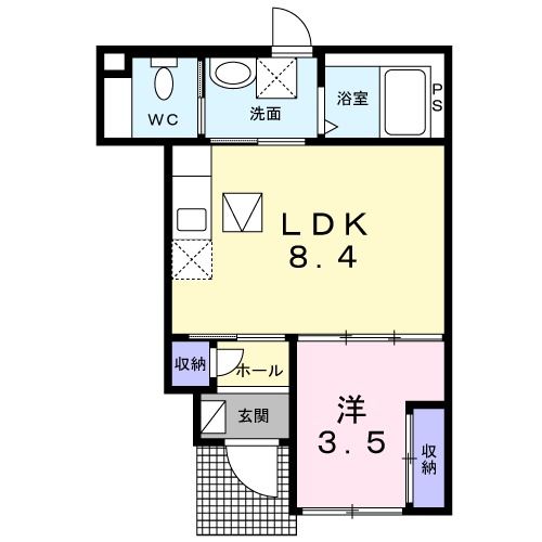 仙台市泉区本田町のアパートの間取り