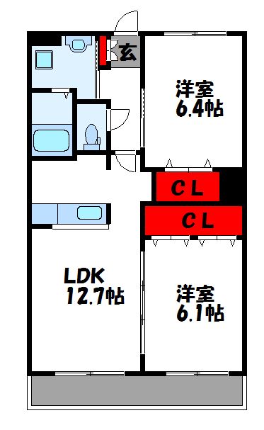 古賀市谷山のアパートの間取り