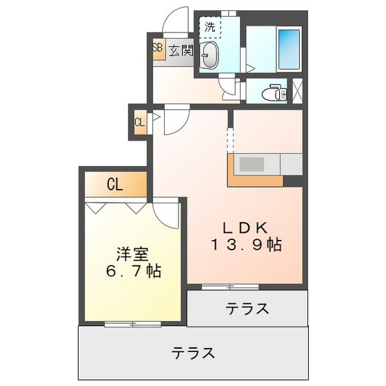 サンプレイスＭ　Ｂ棟の間取り