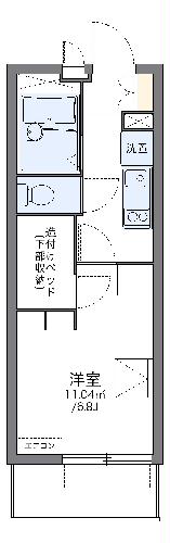 レオパレスエヴァーグリーン三条の間取り