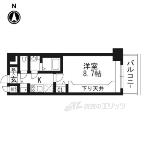 京都市南区東九条河西町のマンションの間取り