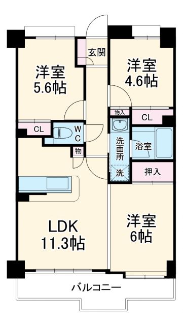 川崎市高津区千年のマンションの間取り