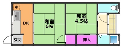 高槻市南松原町のアパートの間取り