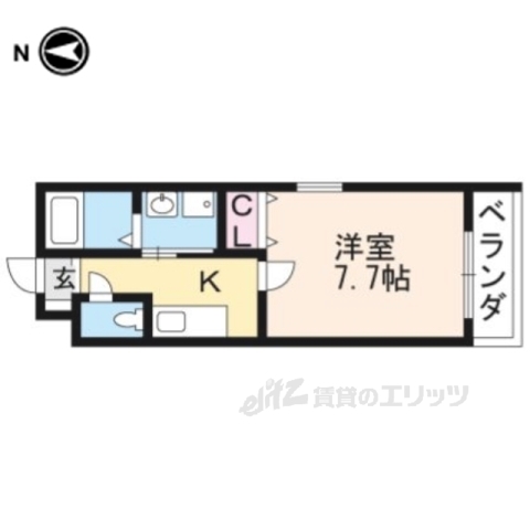 京都市南区東九条東札辻町のマンションの間取り