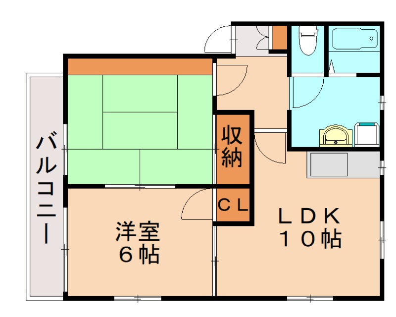 大野城市大城のアパートの間取り