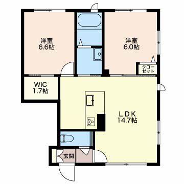 長岡市長倉のアパートの間取り