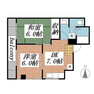 八尾市恩智中町のマンションの間取り