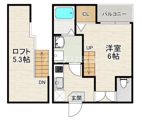 福岡市西区下山門のアパートの間取り