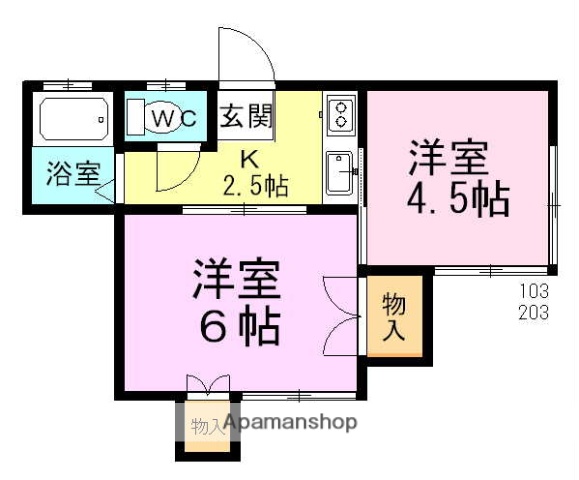 習志野コーポラスの間取り