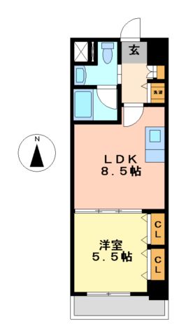 プラウランド堀田の間取り