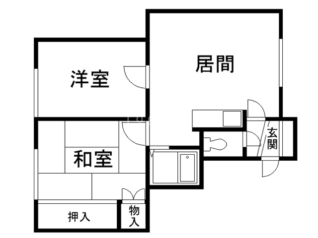 コーポ二上の間取り