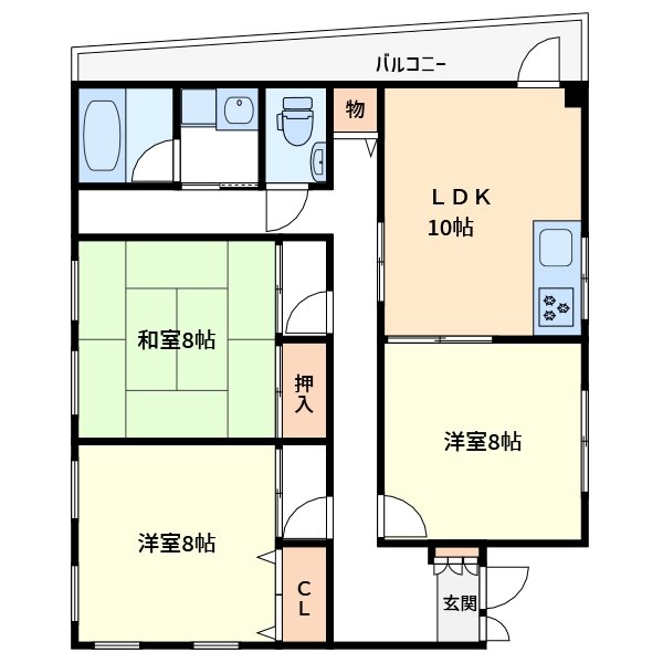 横浜市磯子区森のマンションの間取り