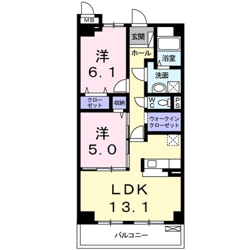 千葉県流山市木１（マンション）の賃貸物件の間取り
