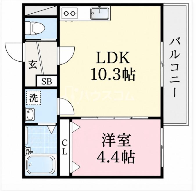 京阪本線 光善寺駅 徒歩8分 4階建 築1年の間取り写真