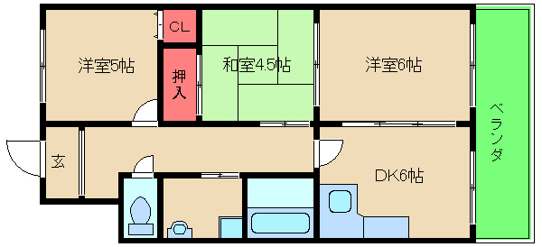 地下鉄谷町線 喜連瓜破駅 徒歩5分 12階建 築29年の間取り写真