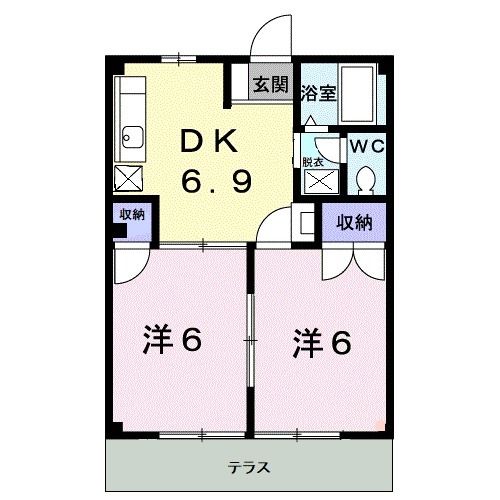 東かがわ市中筋のアパートの間取り