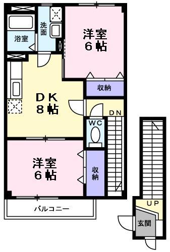 パームハイツ高田　Ａの間取り