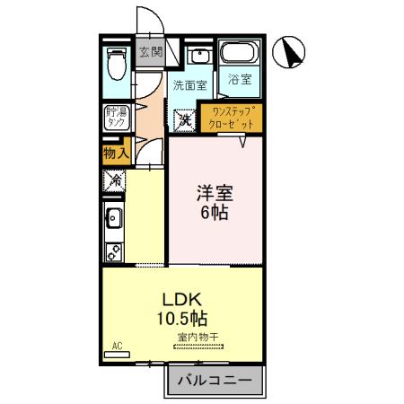 長浜市平方町のアパートの間取り